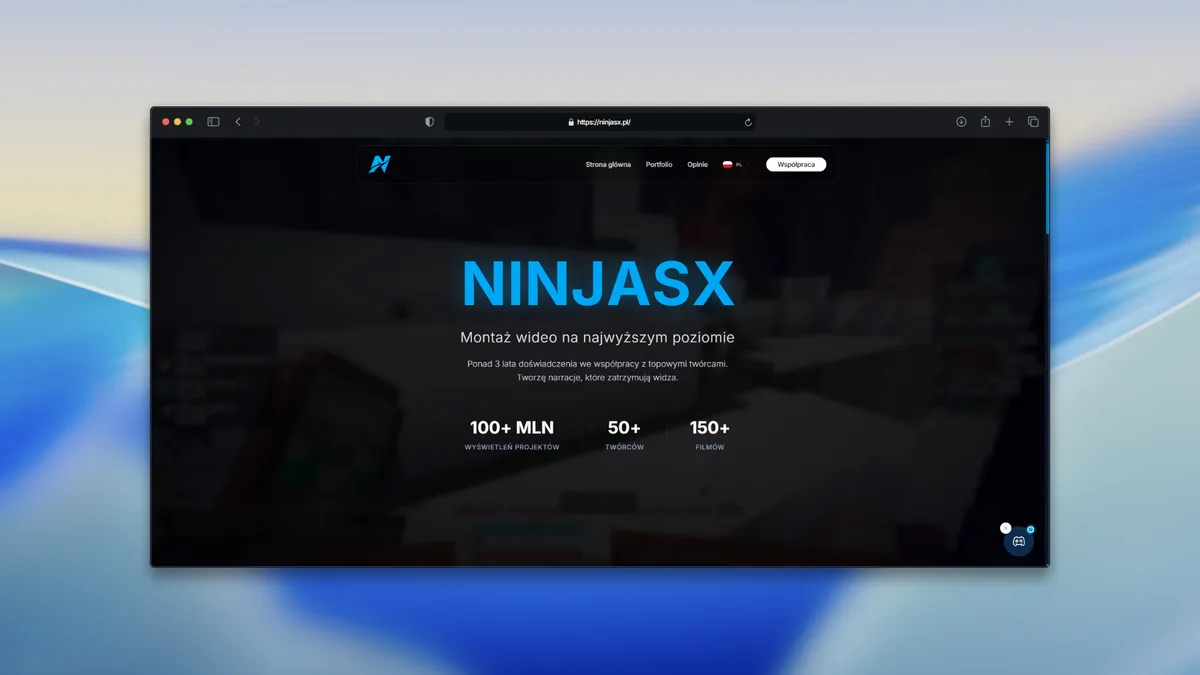 Portfolio dla montażysty wideo Ninjasx